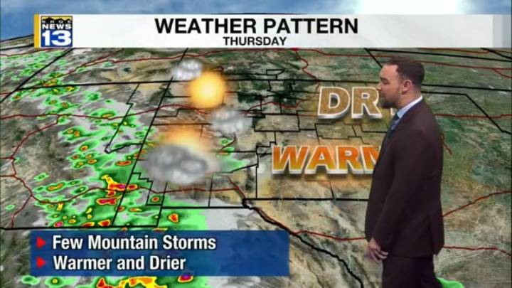 Cooler and drier before moisture returns