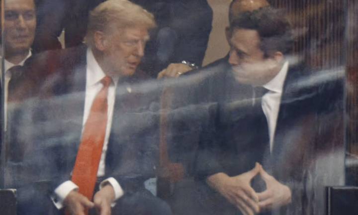 Elon Musk and Donald Trump reconcile publicly at Charlie Kirk memorial