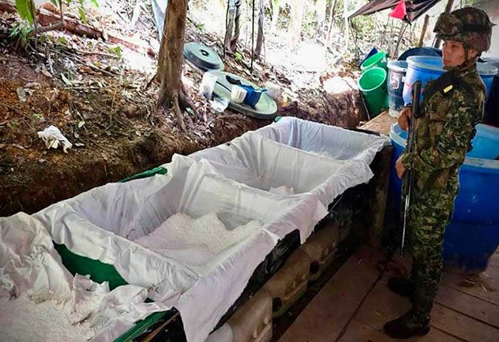 Operación de las Fuerzas Militares permitió desmantelar 11 laboratorios de droga en el sur del Meta