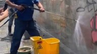 Con grafitis vandalizan fachada de la Biblioteca Departamental Jorge Garcés Borrero