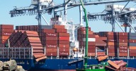 Dozens of shipping containers tumble off cargo ship into water at Port of Long Beach