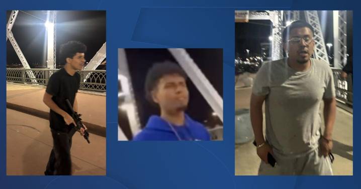 4 suspects sought after using guns to attack people on pedestrian bridge