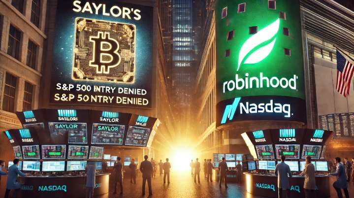 BREAKING: Saylor's Strategy Misses S&P 500 Inclusion, Robinhood Takes Spotlight