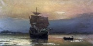 Zarpa el Mayflower, el barco de los padres peregrinos de Norteamérica