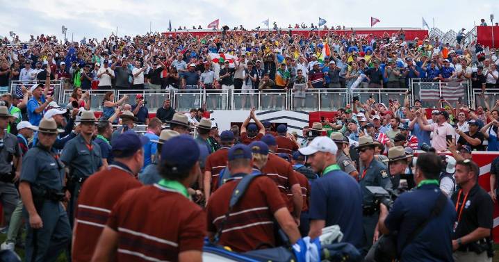 Ryder Cup fans 'fight in stands' as police scramble to contain ugly scenes