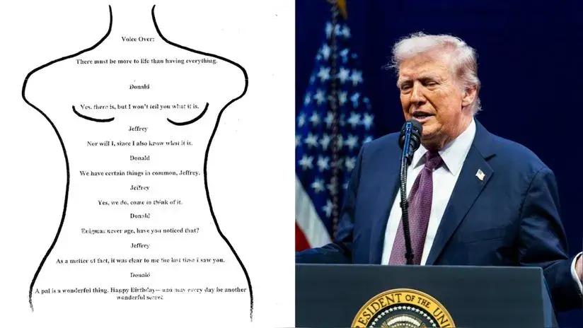 Congreso de EE.UU. obtuvo dibujo que supuestamente Donald Trump le regaló a Jeffrey Epstein por su cumpleaños