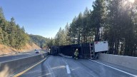 Overturned big rig blocks I-80 in Placer County; LiveCopter 3 shows big backup