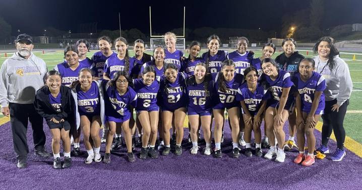 Righetti girls flag football team wins its inaugural game