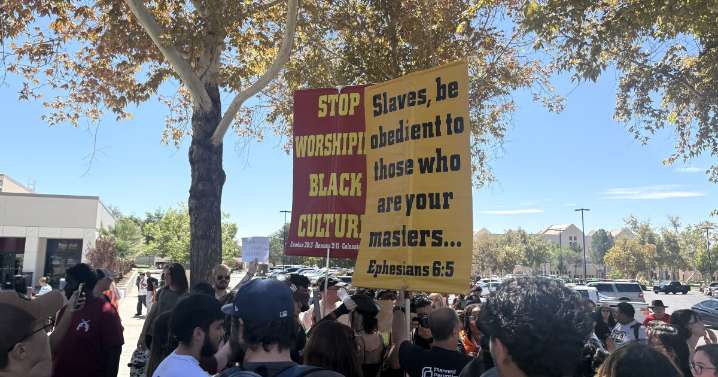 Small but provocative demonstration returns for a second day to NMSU campus