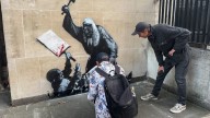 Banksy mural at London's High Court shows judge striking protester
