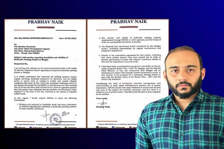 Madganvcho Awaaz Raises Concerns Over Hydraulic Parking Project at Margao