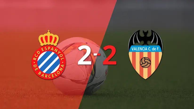 LaLiga EA Sports: Espanyol rescató un empate agónico frente a Valencia