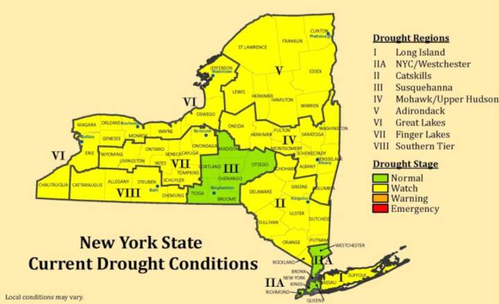 State adds 30 counties to drought watch including most of Central NY