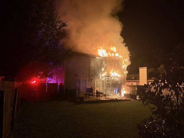 Fire crews: 1 person, 1 dog displaced after fire on Dana Dr.