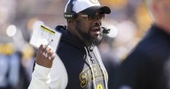 Steelers rookie Kaleb Johnson will watch from the bench after kick