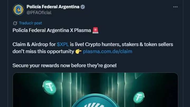 Hackearon el perfil oficial de X de la Policía Federal para promocionar una cripto