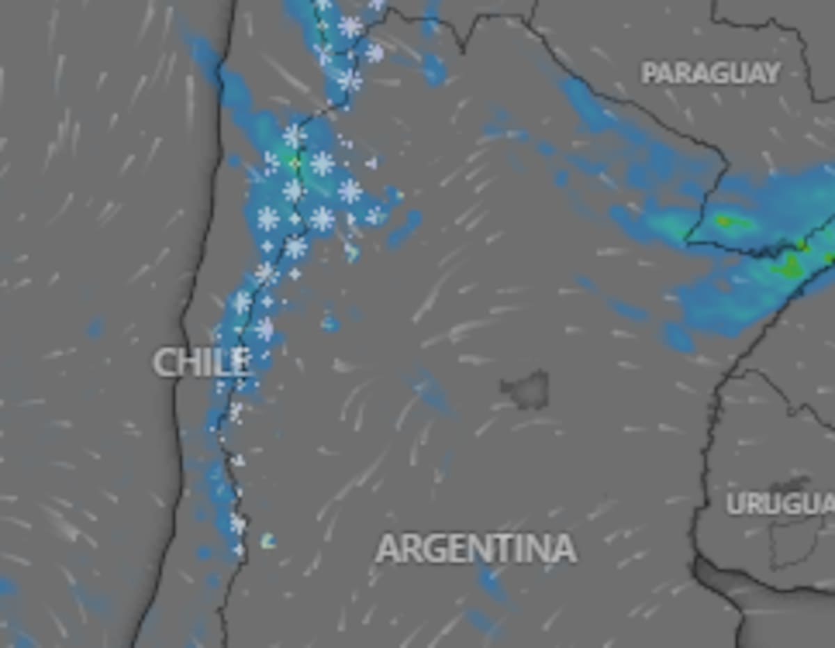 En cinco provincias. Emiten una alerta amarilla por viento, nevada y viento Zonda para este domingo