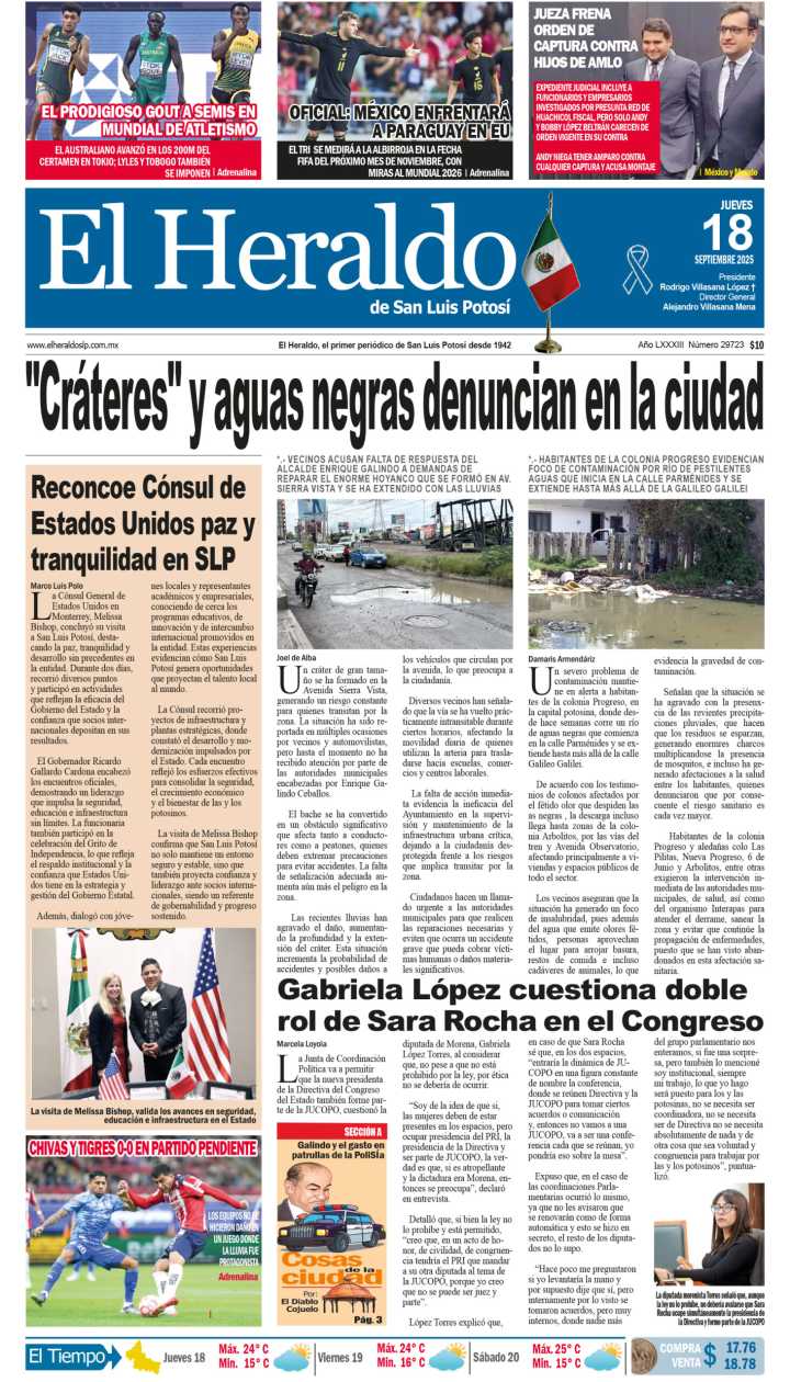 Edición impresa 18 de septiembre de 2025