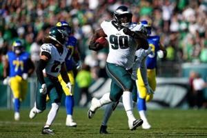 Hurts and last-play block lift Eagles over Rams in NFL thriller