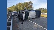 Overturned vehicle halts I-64 traffic at Deep Creek exit