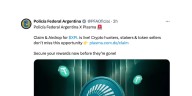 Investigan posteos en la cuenta oficial de X de la Policía Federal que promocionan la venta de criptomonedas