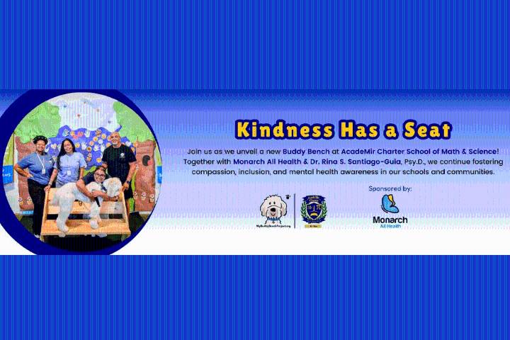 New Buddy Bench unveiling at AcadeMir Charter School of Math & Science
