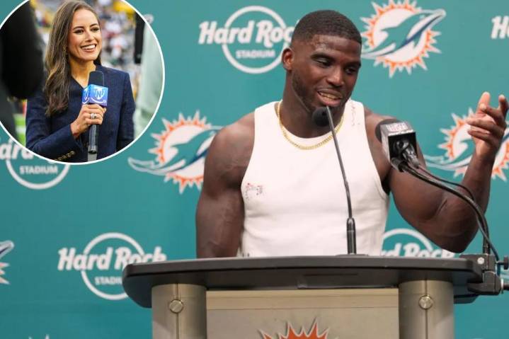 Tyreek Hill's legal troubles awkwardly brought up during Dolphins game