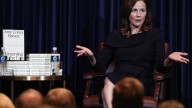 Supreme Court Justice Amy Coney Barrett visits Yorba Linda, met with protesters