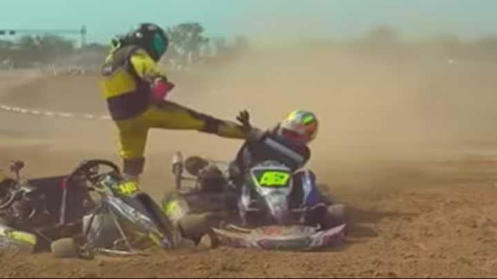 Viral pelea de pilotos de karting tras un despiste en Chaco