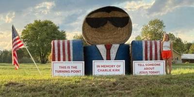 Auburn senior Maddie Jackson honors Charlie Kirk with hay sculpture in DeKalb County: ‘Tell someone about Jesus today!’
