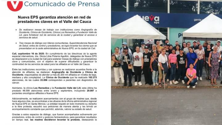 Tras ocho días de protesta, Nueva EPS respondió a reclamos de familias en Cali y se comprometió con nuevas garantías