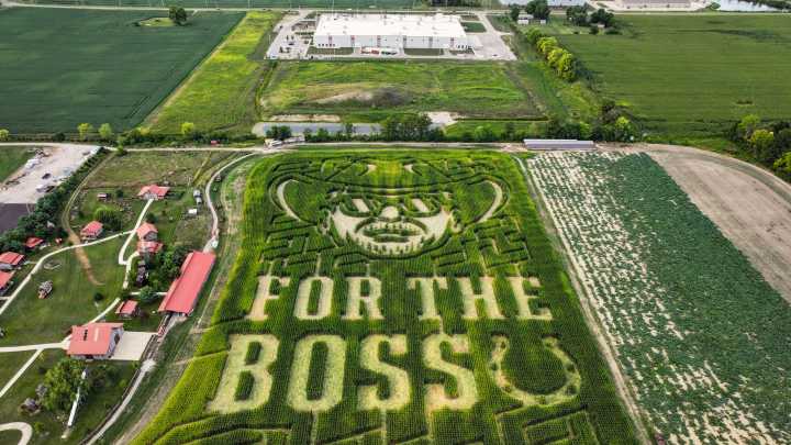 Corn maze honors Jim Irsay