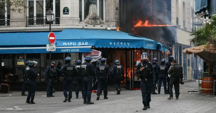 Manifestaciones en París: 200 arrestados, edificios en llamas y enfrentamientos con la policía