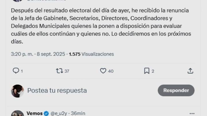 El intendente pidió la renuncia de todo su gabinete