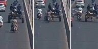 Tucumán: un accidente entre una moto y un carro a tracción a sangre dejó tres heridos en el puente Lucas Córdoba