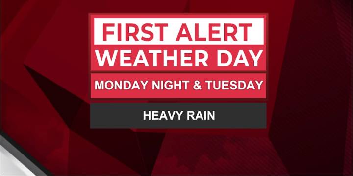 Heavy rain to impact ENC Monday night into Tuesday