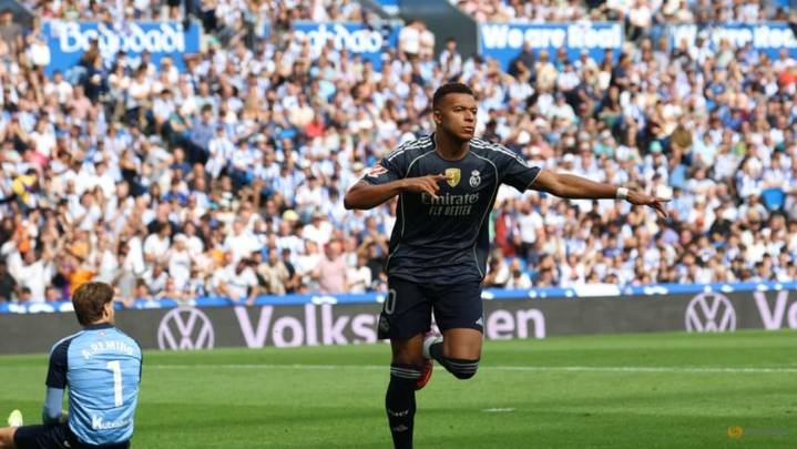 Mbappe shines as 10-Man Real Madrid hold on for 2-1 victory at Real Sociedad