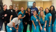 Russell Wilson Visits Children's Hospital Day of New York Giants Benching