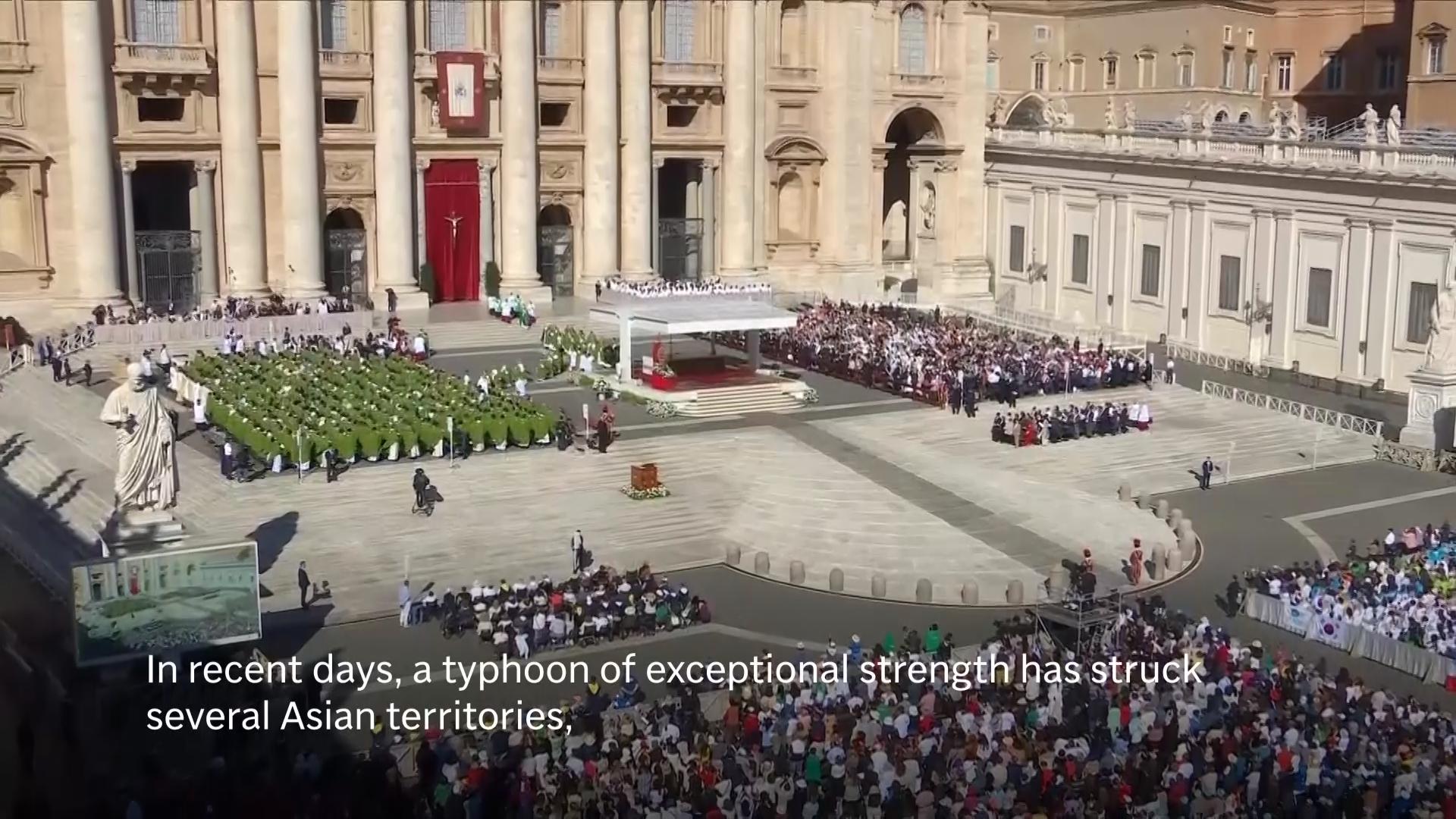 Pope Leo XIV prays for victims of Typhoon Bualoi across Asia that's nearing landfall in Vietnam