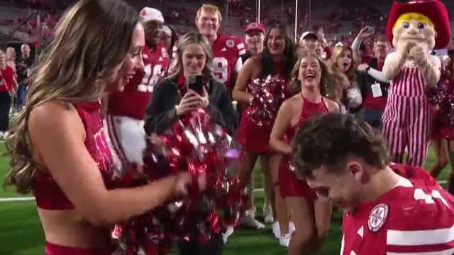 Nebraska tight end proposes in Memorial Stadium following win over Akron