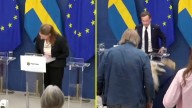 Ministra de Salud se desmaya justo durante su presentación en el cargo en Suecia