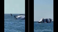 Quedó grabado cuando un lujoso yate se hundió 15 minutos luego de zarpar: video muestra cómo saltan al mar
