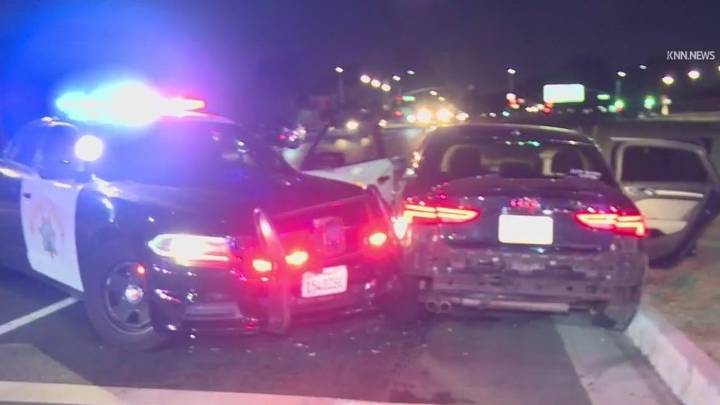 IE pursuit suspect shot, wounded by police gunfire
