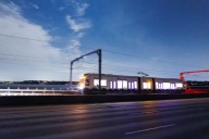 Historic milestone: First powered light rail vehicle crosses I