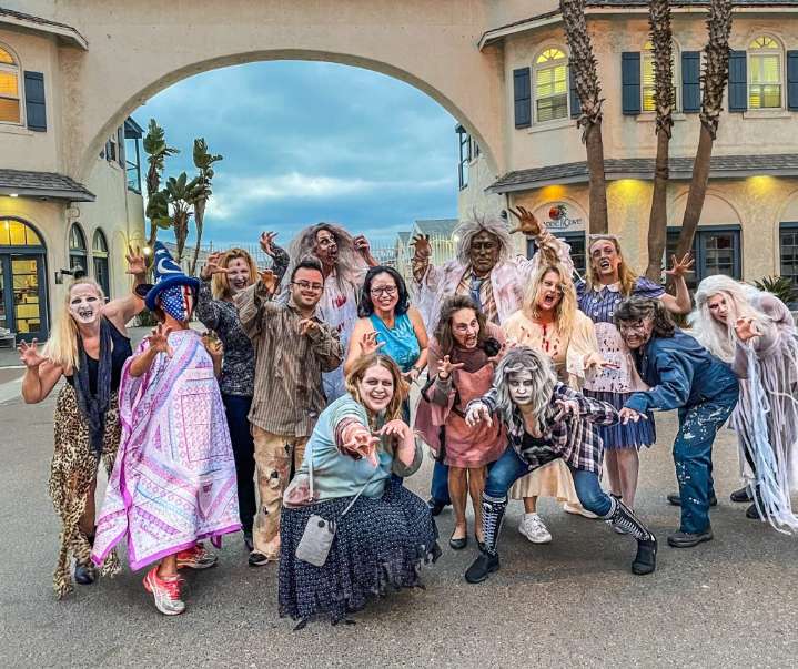 Have no fear, the Thriller Zombie Party Bus Flash Mob is here