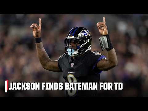 Lamar Jackson ➡️ Rashod Bateman 👏 Ravens TD ties the Lions before halftime
