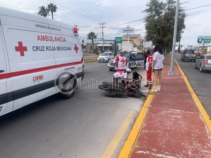 Motociclista resulta lesionada tras choque en la Ortiz Mena
