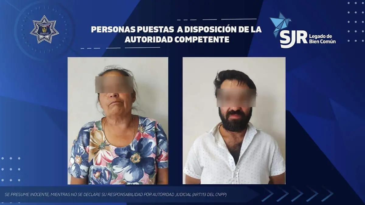 Caen dos por golpear a mujer