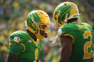 Oregon freshman Dakorien Moore leads nation in receiver blocking grades