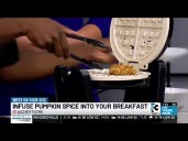 Chef Tiore infuses pumpkin spice into a croissant waffle